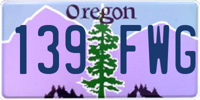 OR license plate 139FWG