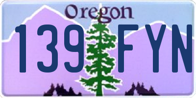 OR license plate 139FYN