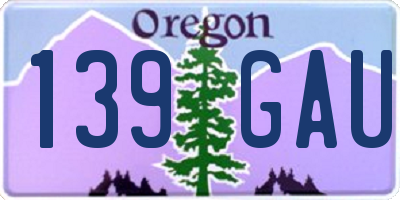 OR license plate 139GAU
