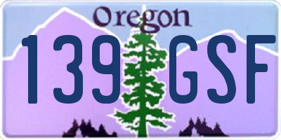 OR license plate 139GSF