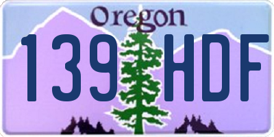 OR license plate 139HDF