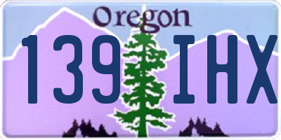 OR license plate 139IHX