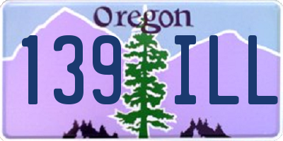OR license plate 139ILL