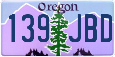 OR license plate 139JBD
