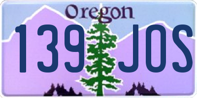 OR license plate 139JOS