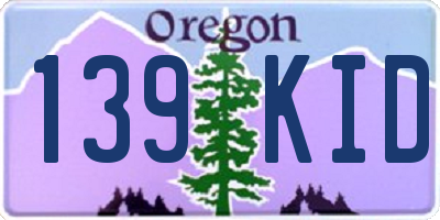 OR license plate 139KID