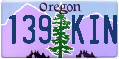 OR license plate 139KIN