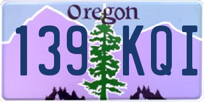 OR license plate 139KQI