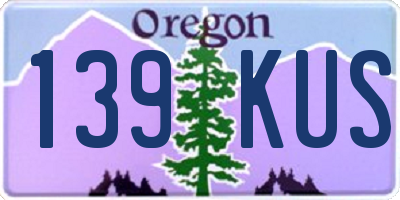 OR license plate 139KUS