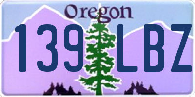 OR license plate 139LBZ