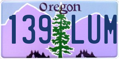 OR license plate 139LUM