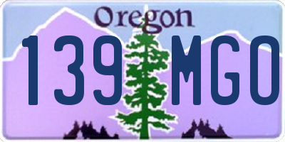 OR license plate 139MGO