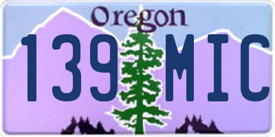 OR license plate 139MIC