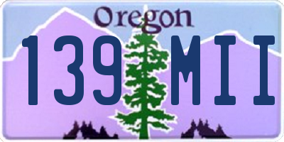 OR license plate 139MII