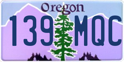 OR license plate 139MQC