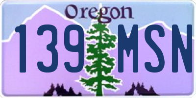 OR license plate 139MSN