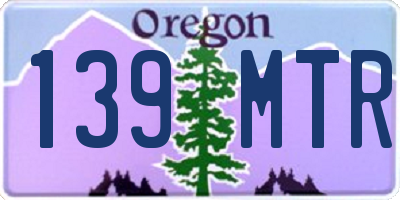 OR license plate 139MTR