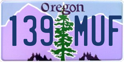 OR license plate 139MUF