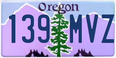 OR license plate 139MVZ