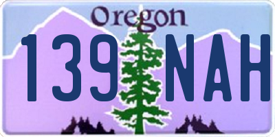 OR license plate 139NAH