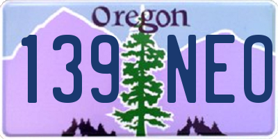 OR license plate 139NEO
