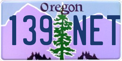 OR license plate 139NET