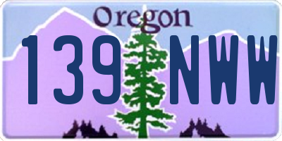 OR license plate 139NWW