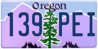OR license plate 139PEI