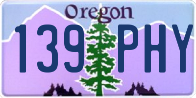 OR license plate 139PHY
