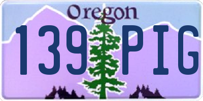 OR license plate 139PIG
