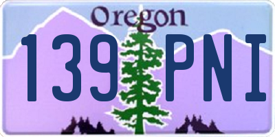 OR license plate 139PNI