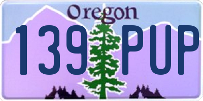OR license plate 139PUP