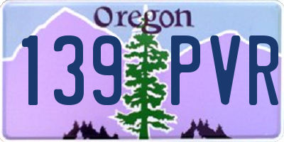 OR license plate 139PVR