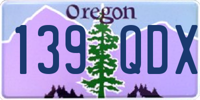 OR license plate 139QDX