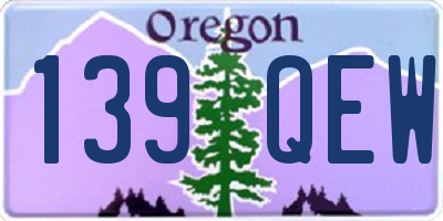 OR license plate 139QEW