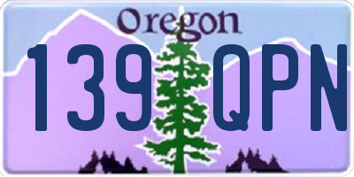 OR license plate 139QPN