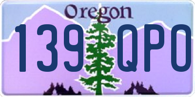 OR license plate 139QPO