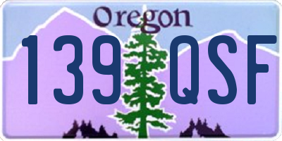OR license plate 139QSF