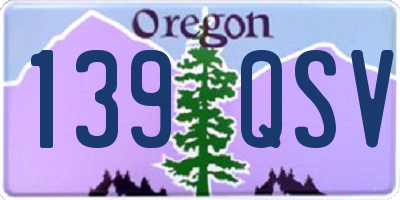 OR license plate 139QSV