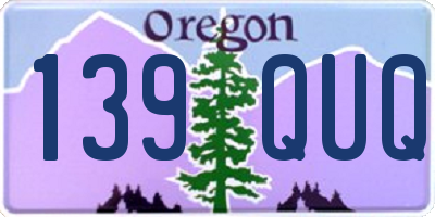 OR license plate 139QUQ
