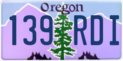 OR license plate 139RDI