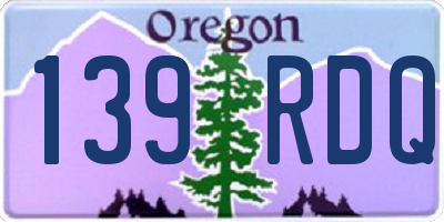 OR license plate 139RDQ
