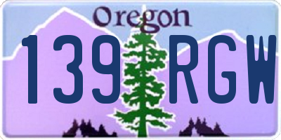 OR license plate 139RGW