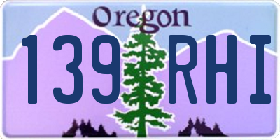 OR license plate 139RHI