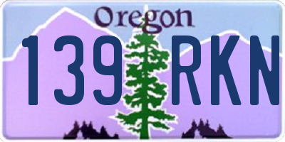 OR license plate 139RKN