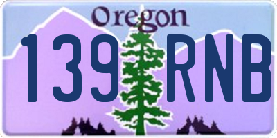 OR license plate 139RNB