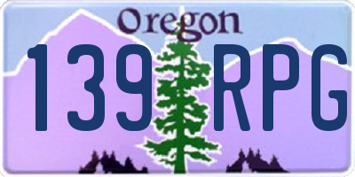 OR license plate 139RPG