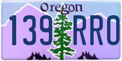 OR license plate 139RRO