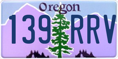 OR license plate 139RRV