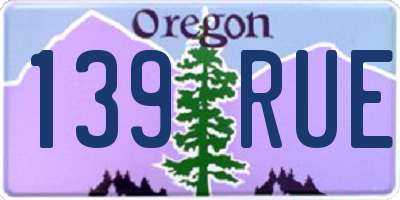 OR license plate 139RUE